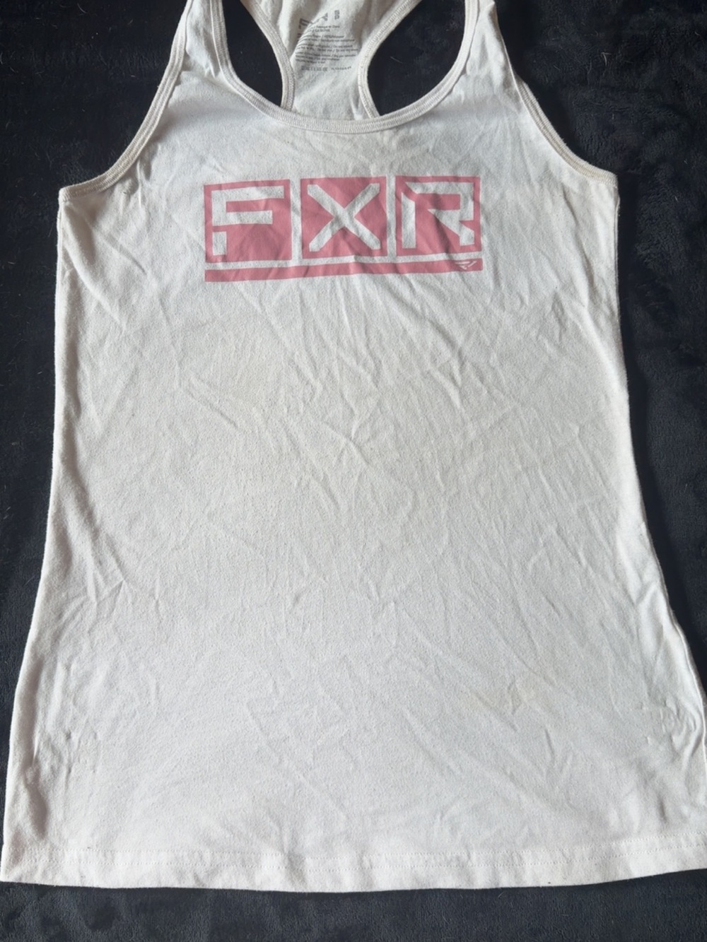 FXR White Racerback Tank Top with Pink Logo